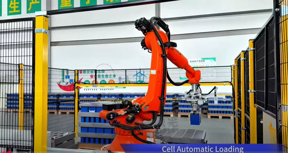 What are the Features and Benefits of Robotic Arm Automatic Battery Cell Loading in Prismatic Battery Module Production?